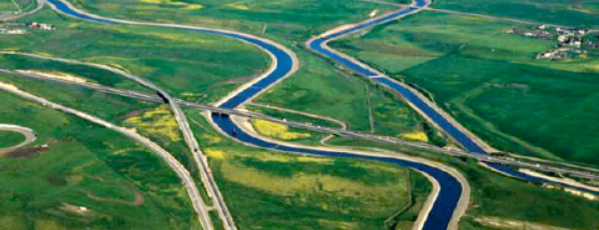 Aerial shot of rivers
