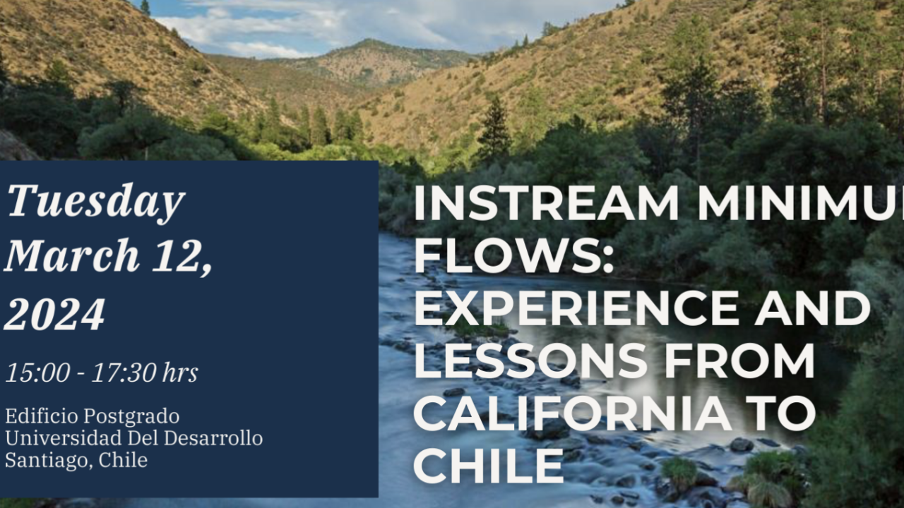 Chile–California INSTREAM MINIMUM FLOWS webinar flyer