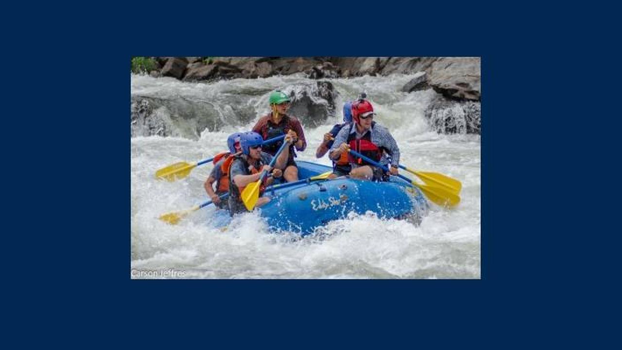 Scientists river rafting