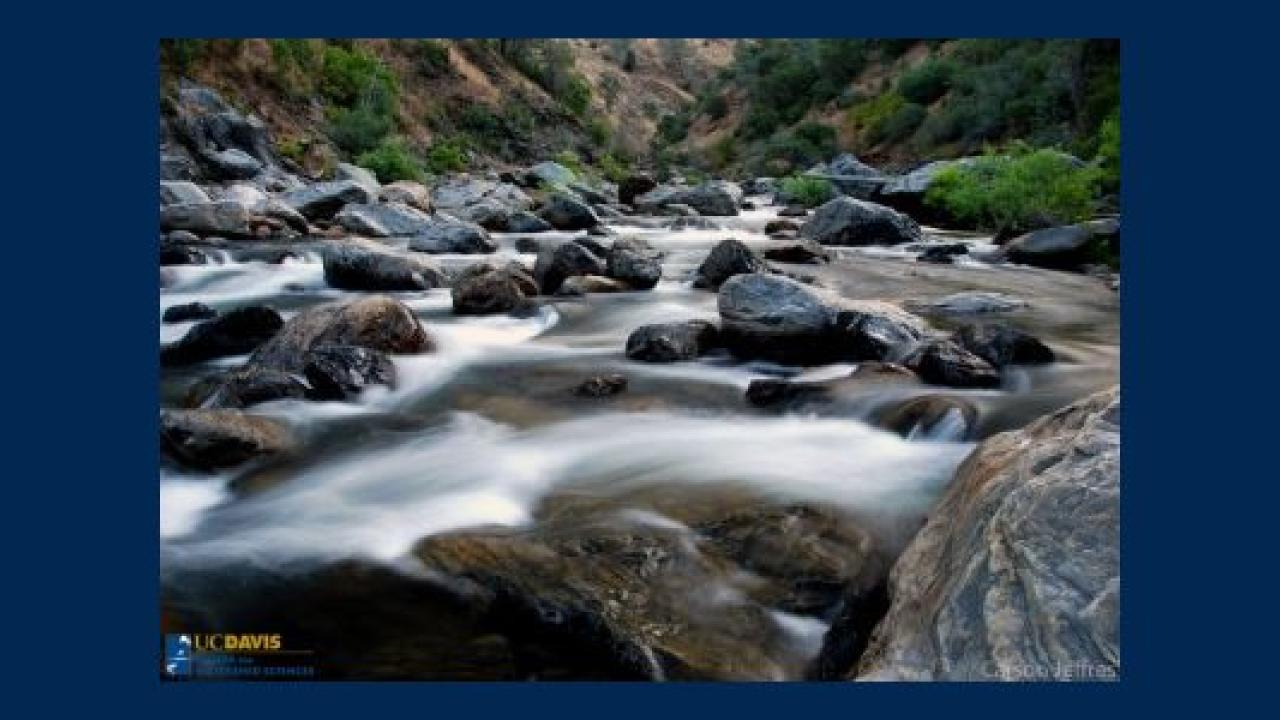 River water running over rocks