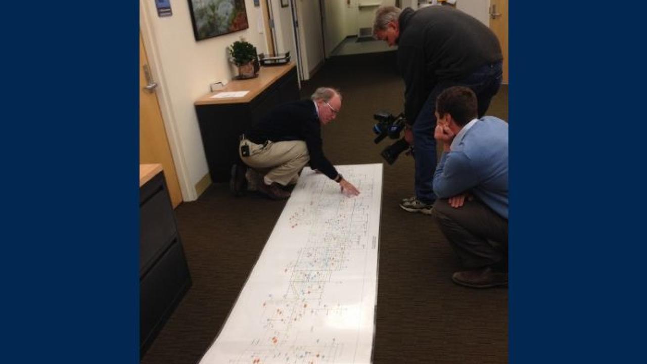 CWS scientists going over the water supply model