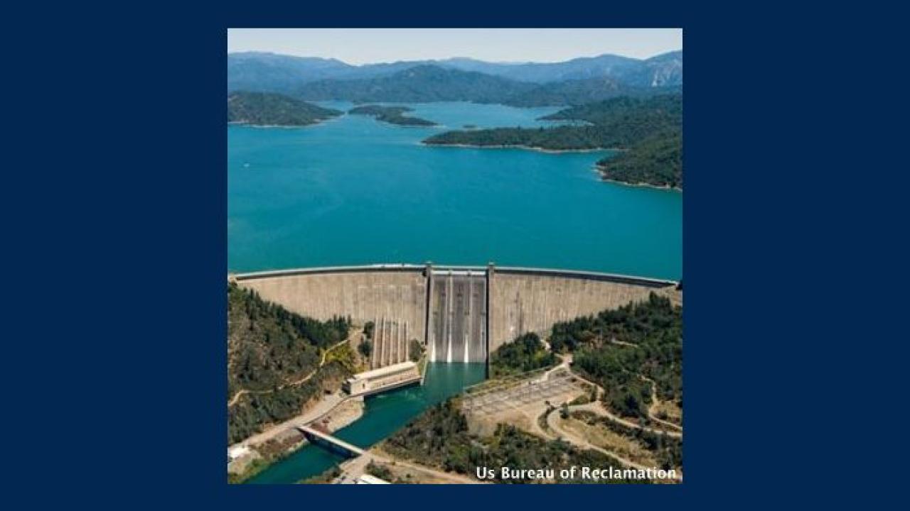 Aerial view of Shasta dam