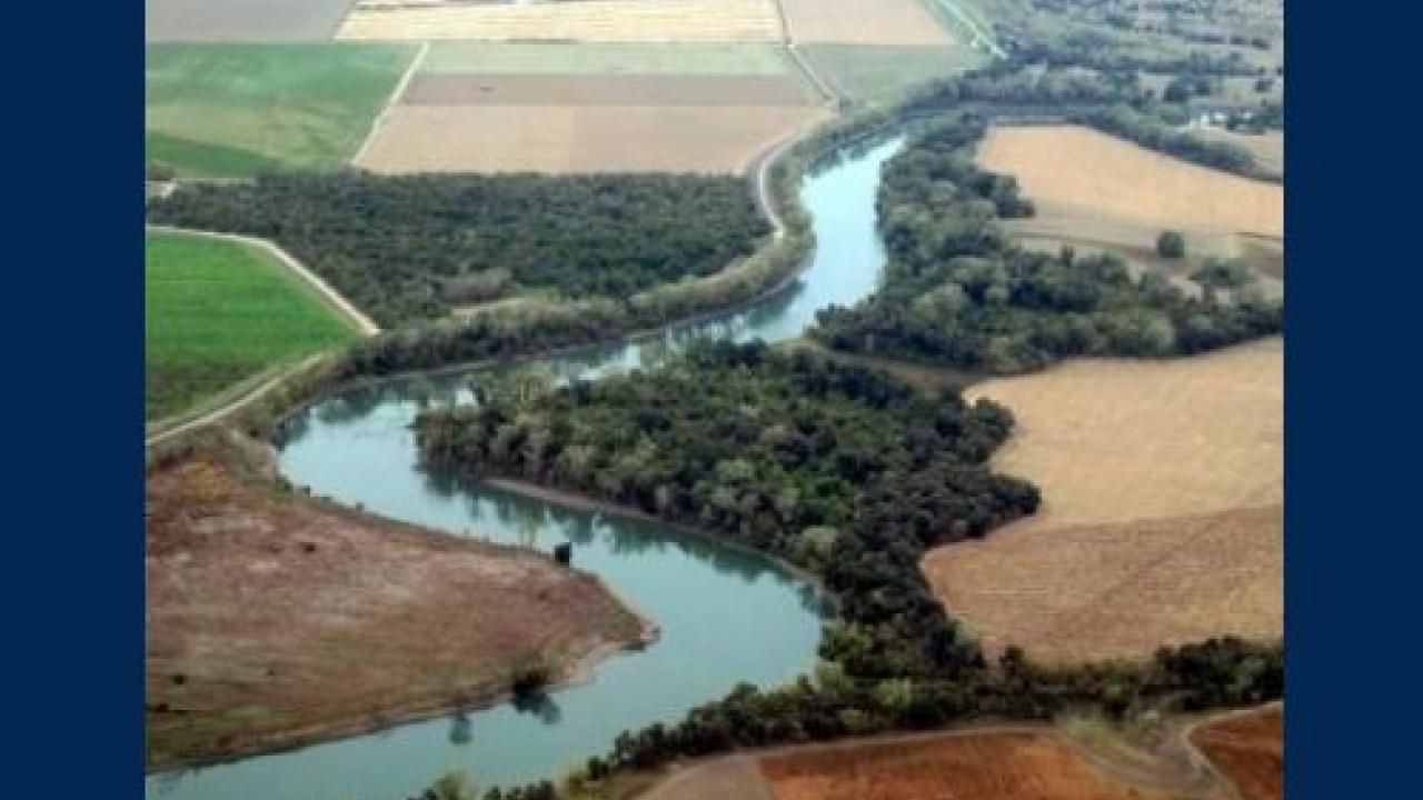 Overhead image of a river