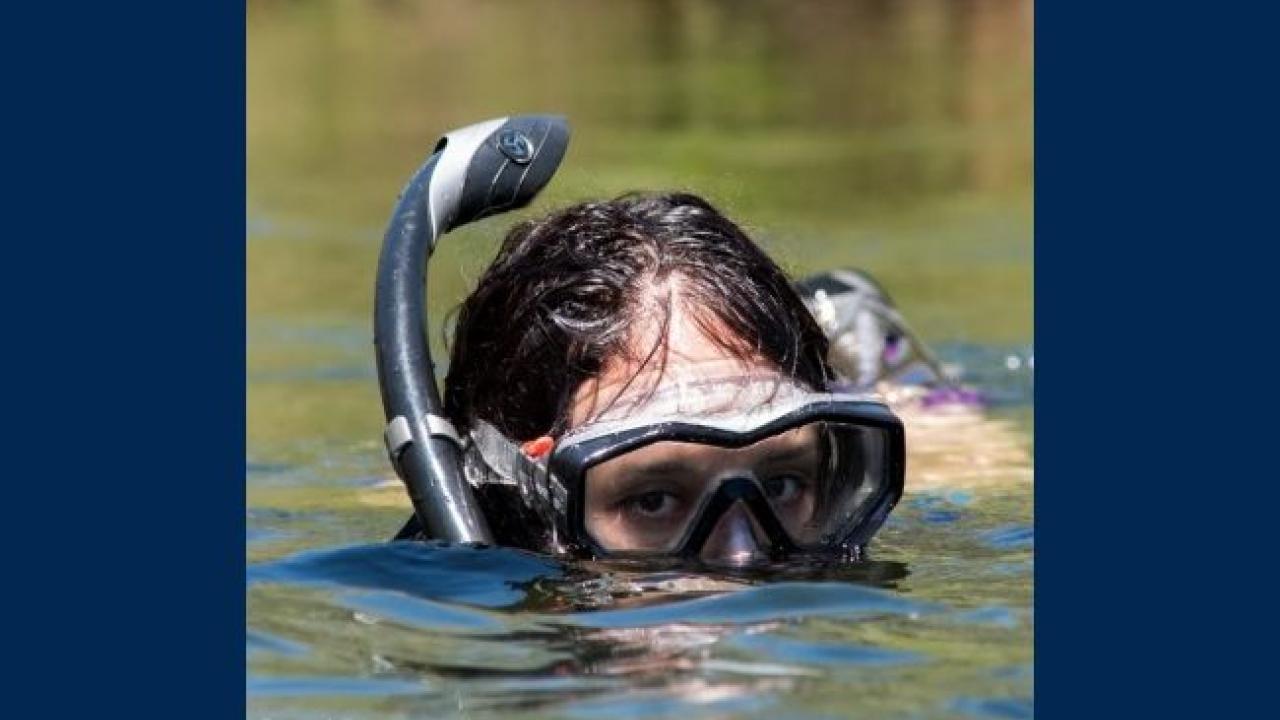 Student Mariah Quintanilla snorkeling