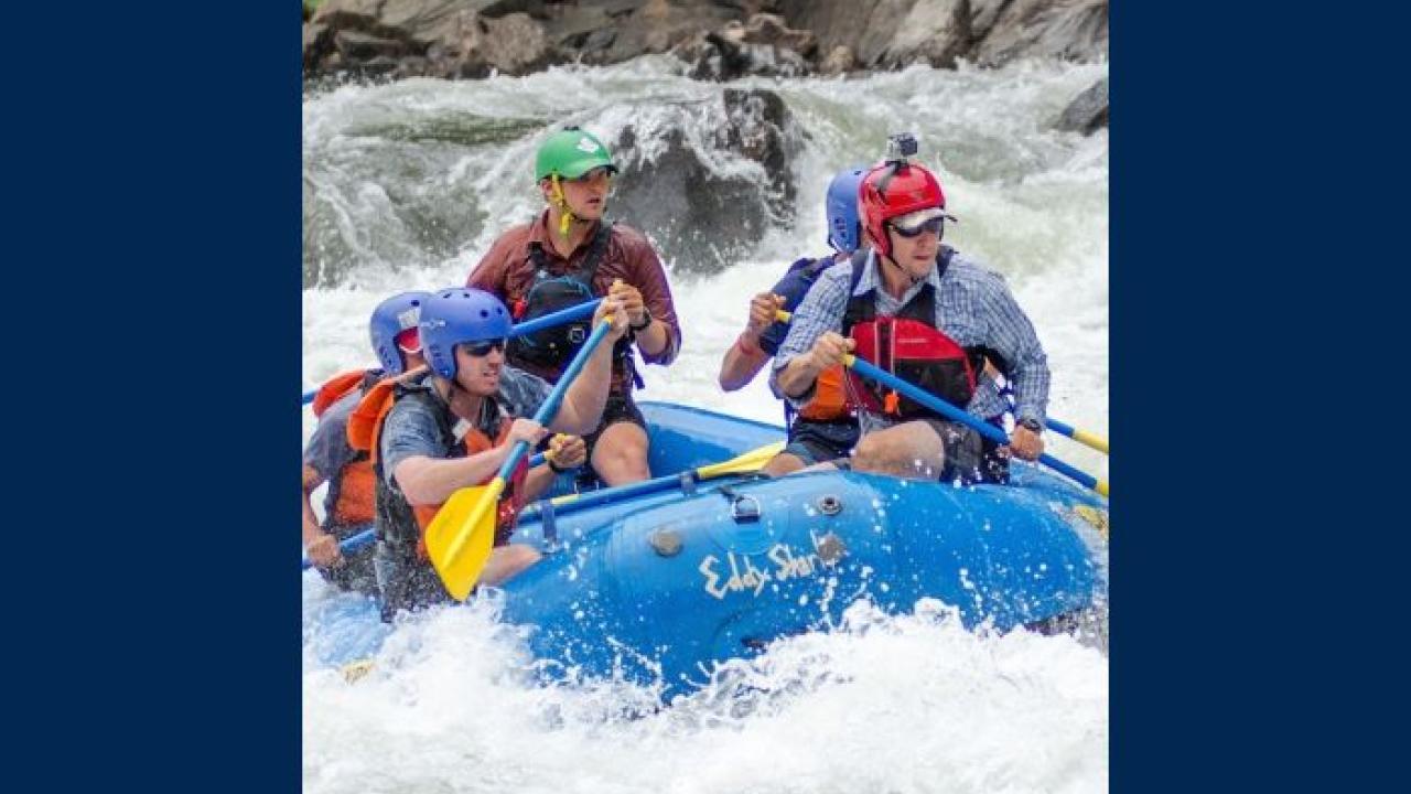 Students whitewater rafting at Tuolumne