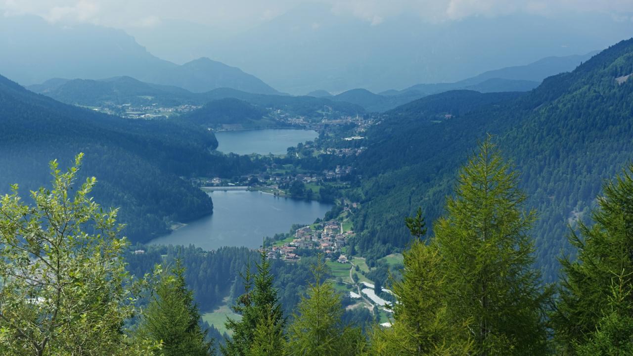 Two mountain lakes in northern Italy