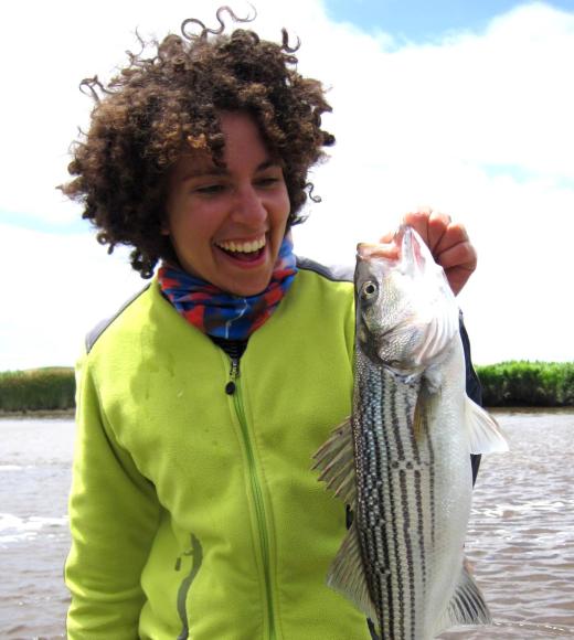 Elsie Platzer with a fish