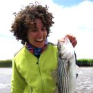 Elsie Platzer with a fish